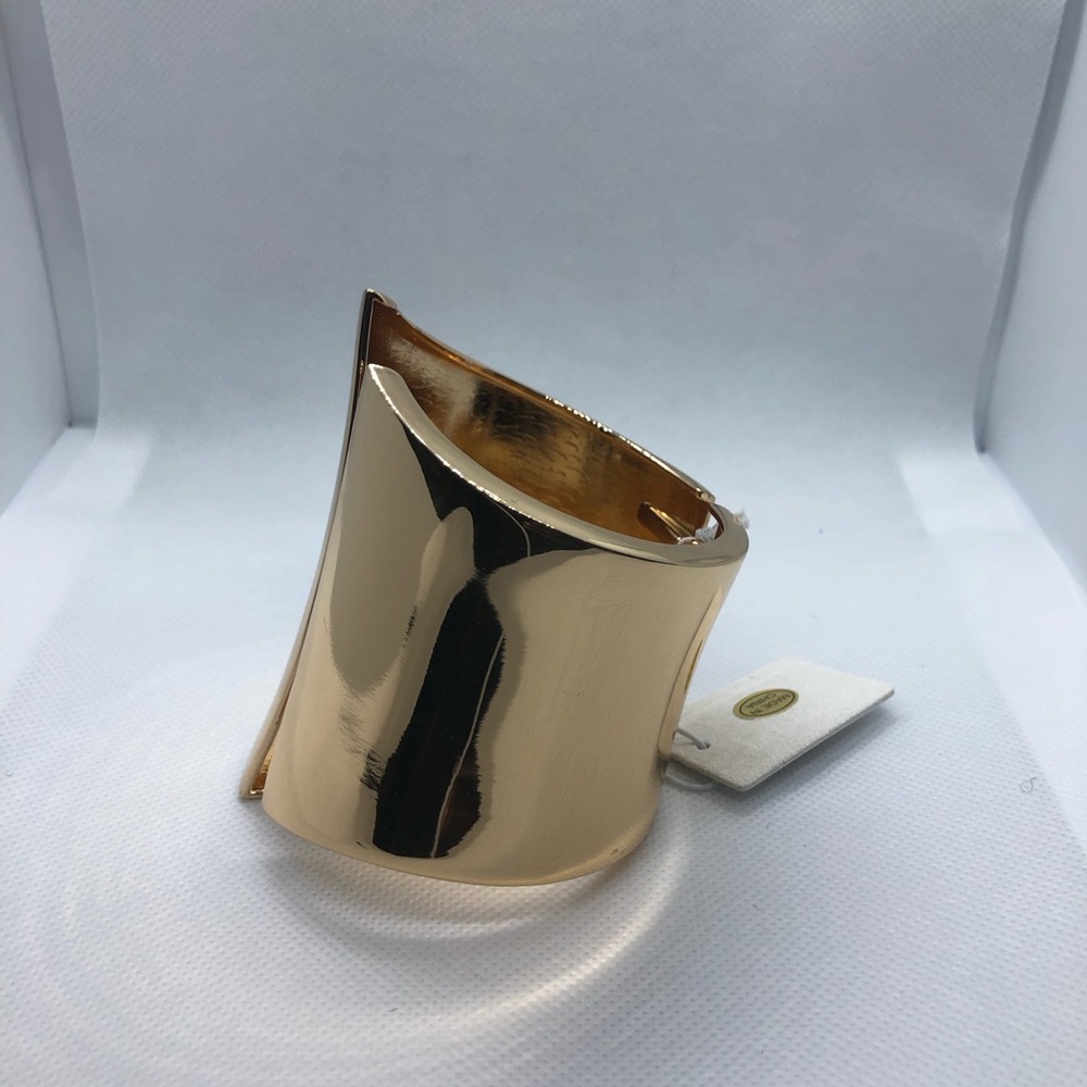 Oversized gold plated geometric arm wrist cuff bracelet bangle new - Picture 9 of 12